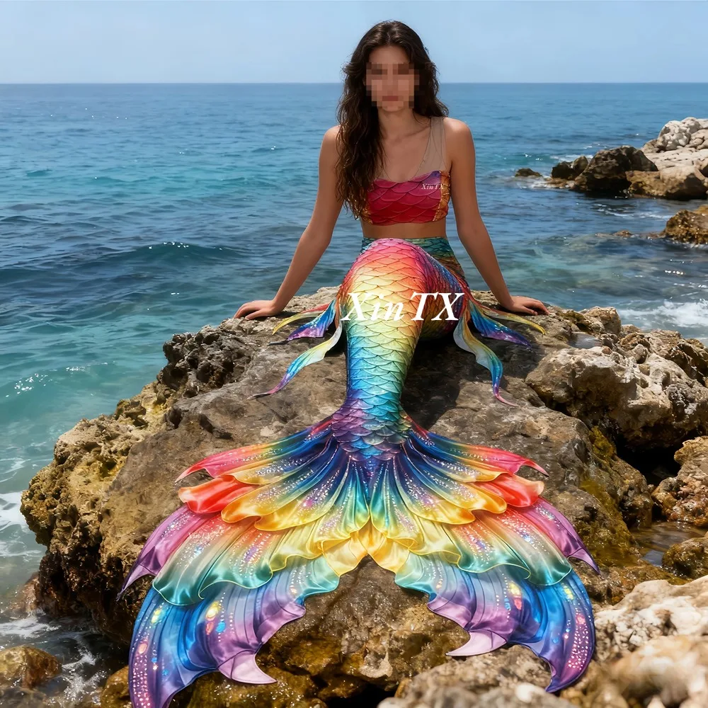 Aquarium & Marine Museum Kota Kinabalu - Zeemeerminstaart regenboogkleurig groot vrouwelijk staartzwempak voor