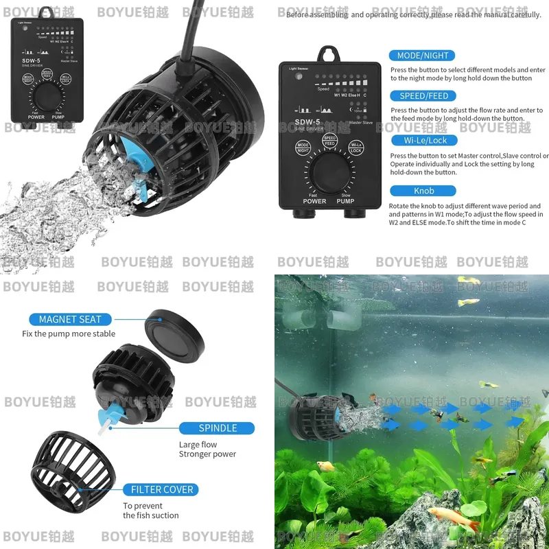 Powerhead Wave Maker - WiFi Aquarium Wave Maker Stille Circulatiepomp