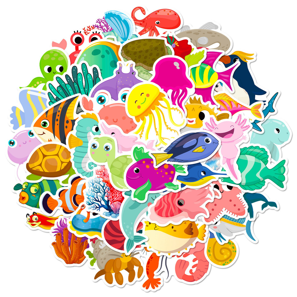 50 stuks zeelevenstickers - sc - Marine Aquarium Design recensie en prijs