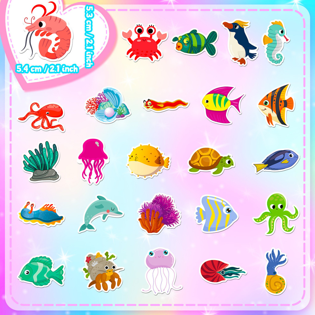 50 stuks zeelevenstickers - sc - Marine Aquarium Design recensie en prijs