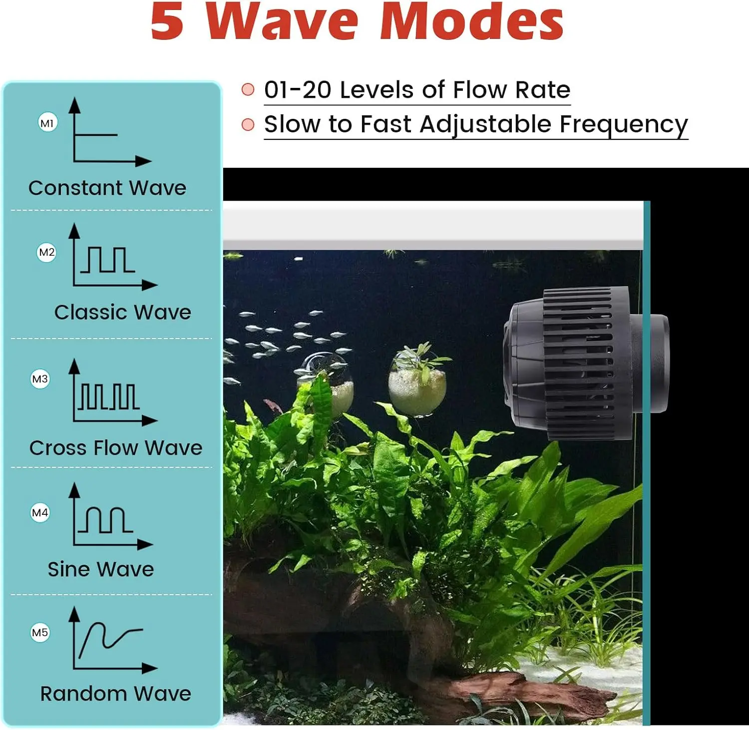 Instelbare Aquarium Golfmaker  - Powerhead Wave Maker recensie en prijs
